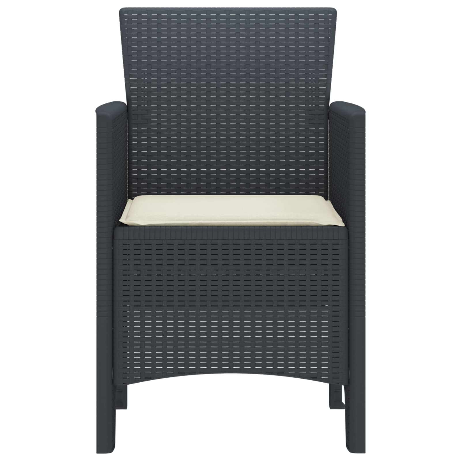 vidaXL Krzesło Ogrodowe 4 pcs Antracyt 53 x 49 x 85 cm polipropylen
