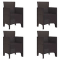 vidaXL Krzesło Ogrodowe 4 pcs Brązowy 53 x 49 x 85 cm polipropylen