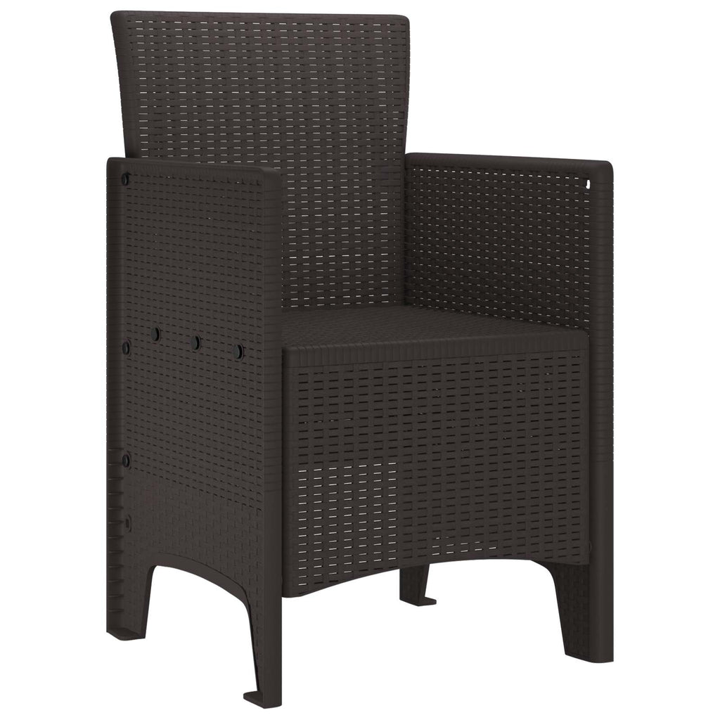 vidaXL Krzesło Ogrodowe 4 pcs Brązowy 53 x 49 x 85 cm polipropylen