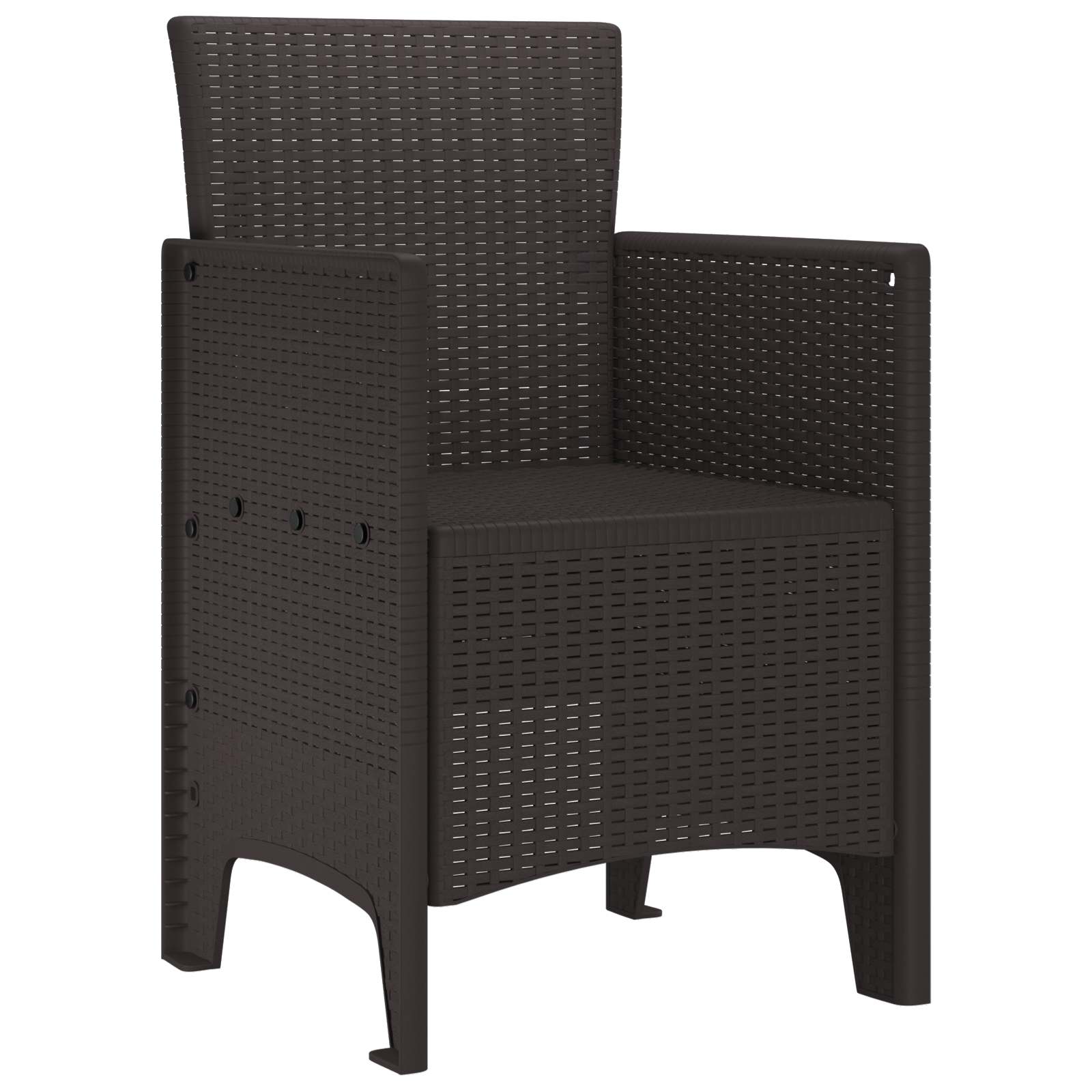 vidaXL Krzesło Ogrodowe 4 pcs Brązowy 53 x 49 x 85 cm polipropylen