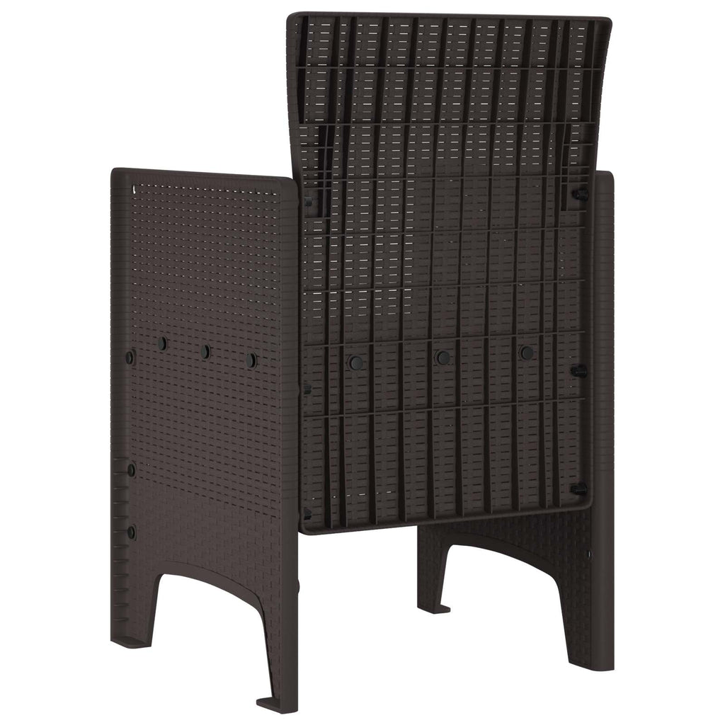 vidaXL Krzesło Ogrodowe 4 pcs Brązowy 53 x 49 x 85 cm polipropylen