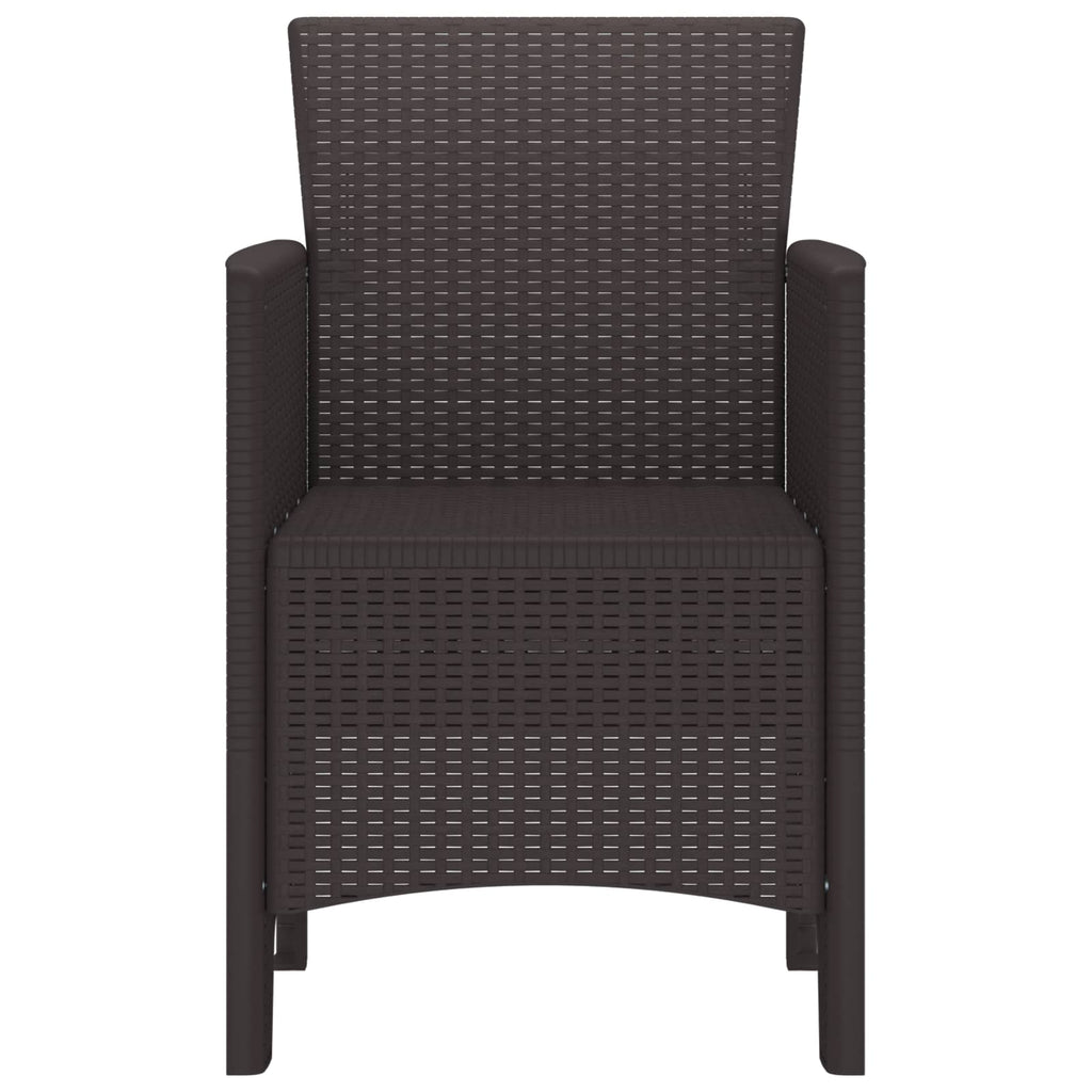 vidaXL Krzesło Ogrodowe 4 pcs Brązowy 53 x 49 x 85 cm polipropylen