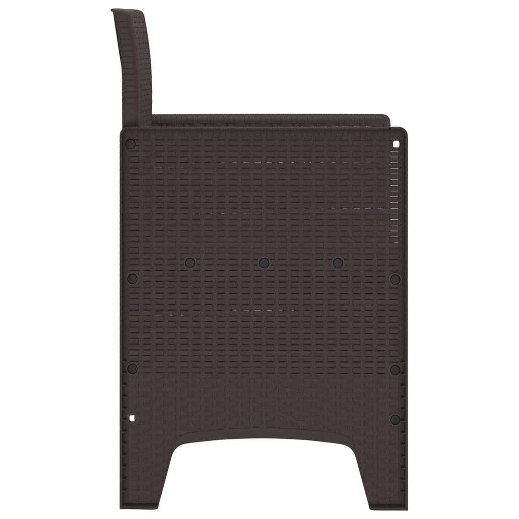 vidaXL Krzesło Ogrodowe 4 pcs Brązowy 53 x 49 x 85 cm polipropylen