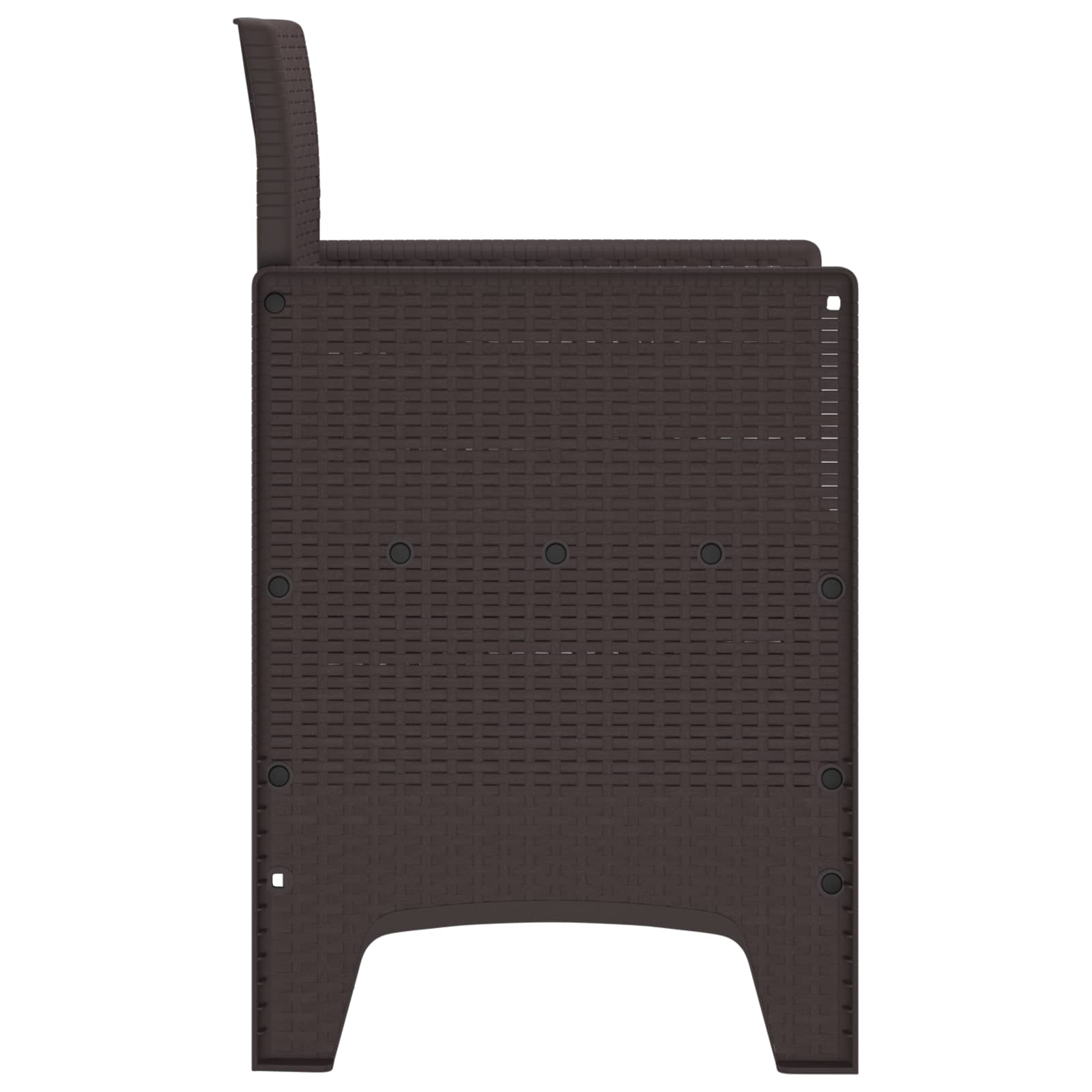 vidaXL Krzesło Ogrodowe 4 pcs Brązowy 53 x 49 x 85 cm polipropylen