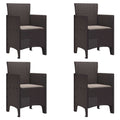 vidaXL Krzesło Ogrodowe 4 pcs Brązowy 53 x 49 x 85 cm polipropylen