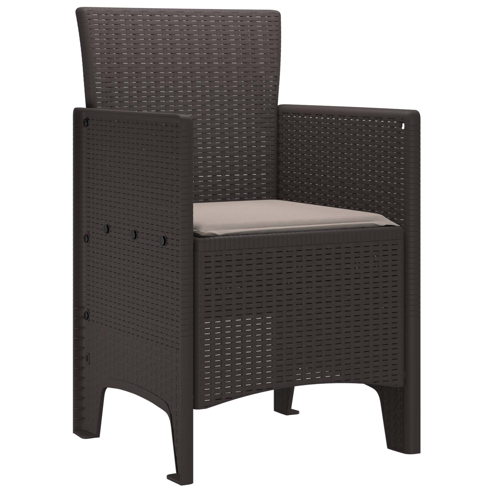 vidaXL Krzesło Ogrodowe 4 pcs Brązowy 53 x 49 x 85 cm polipropylen