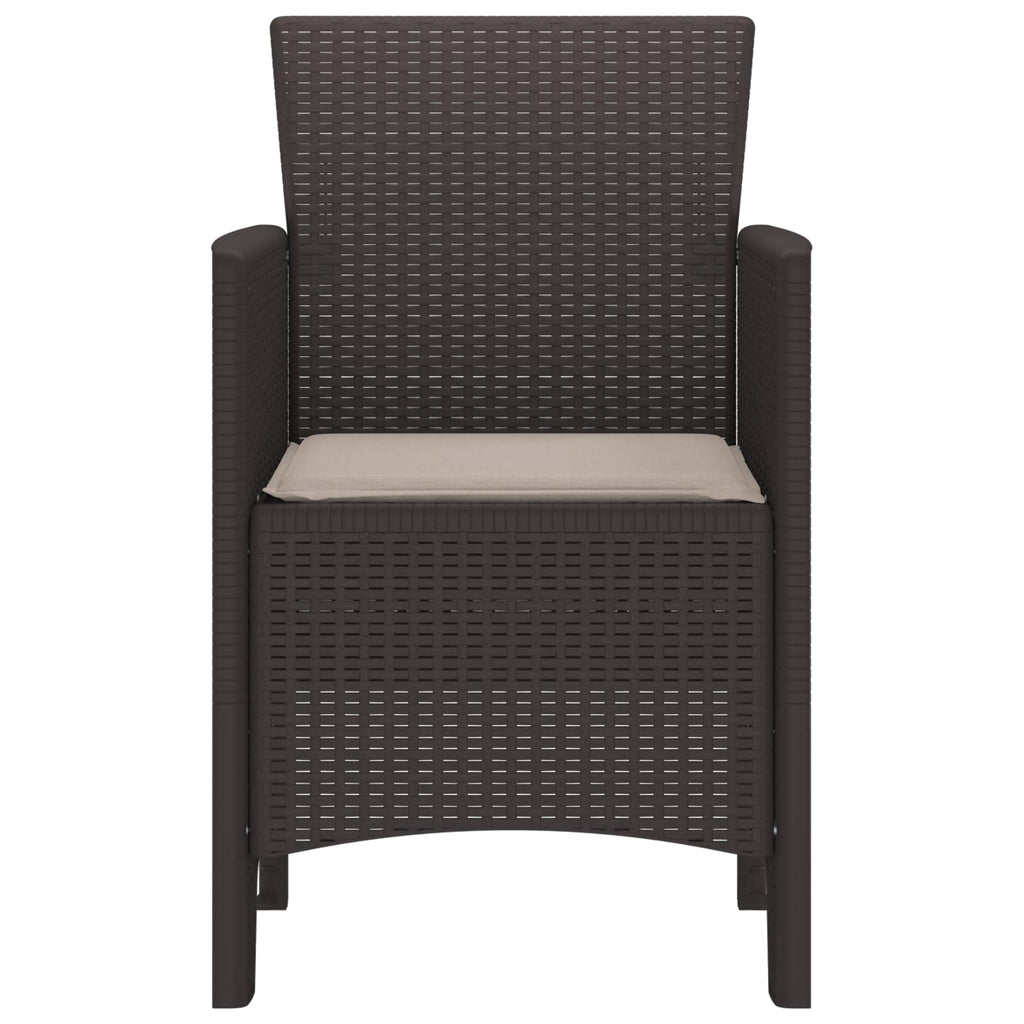 vidaXL Krzesło Ogrodowe 4 pcs Brązowy 53 x 49 x 85 cm polipropylen