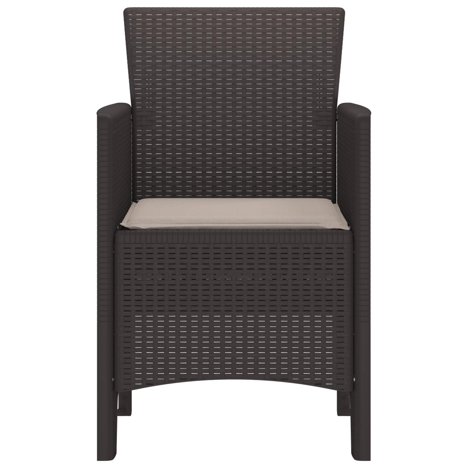 vidaXL Krzesło Ogrodowe 4 pcs Brązowy 53 x 49 x 85 cm polipropylen