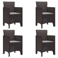 vidaXL Krzesło Ogrodowe 4 pcs Brązowy 53 x 49 x 85 cm polipropylen