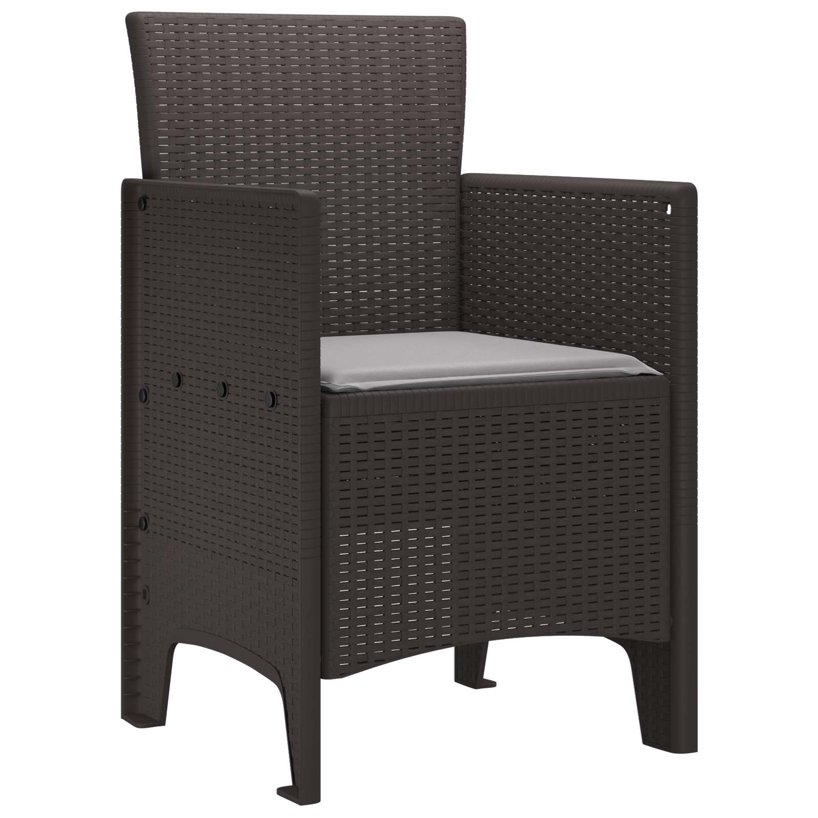 vidaXL Krzesło Ogrodowe 4 pcs Brązowy 53 x 49 x 85 cm polipropylen