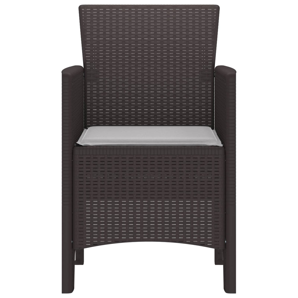 vidaXL Krzesło Ogrodowe 4 pcs Brązowy 53 x 49 x 85 cm polipropylen