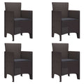 vidaXL Krzesło Ogrodowe 4 pcs Brązowy 53 x 49 x 85 cm polipropylen