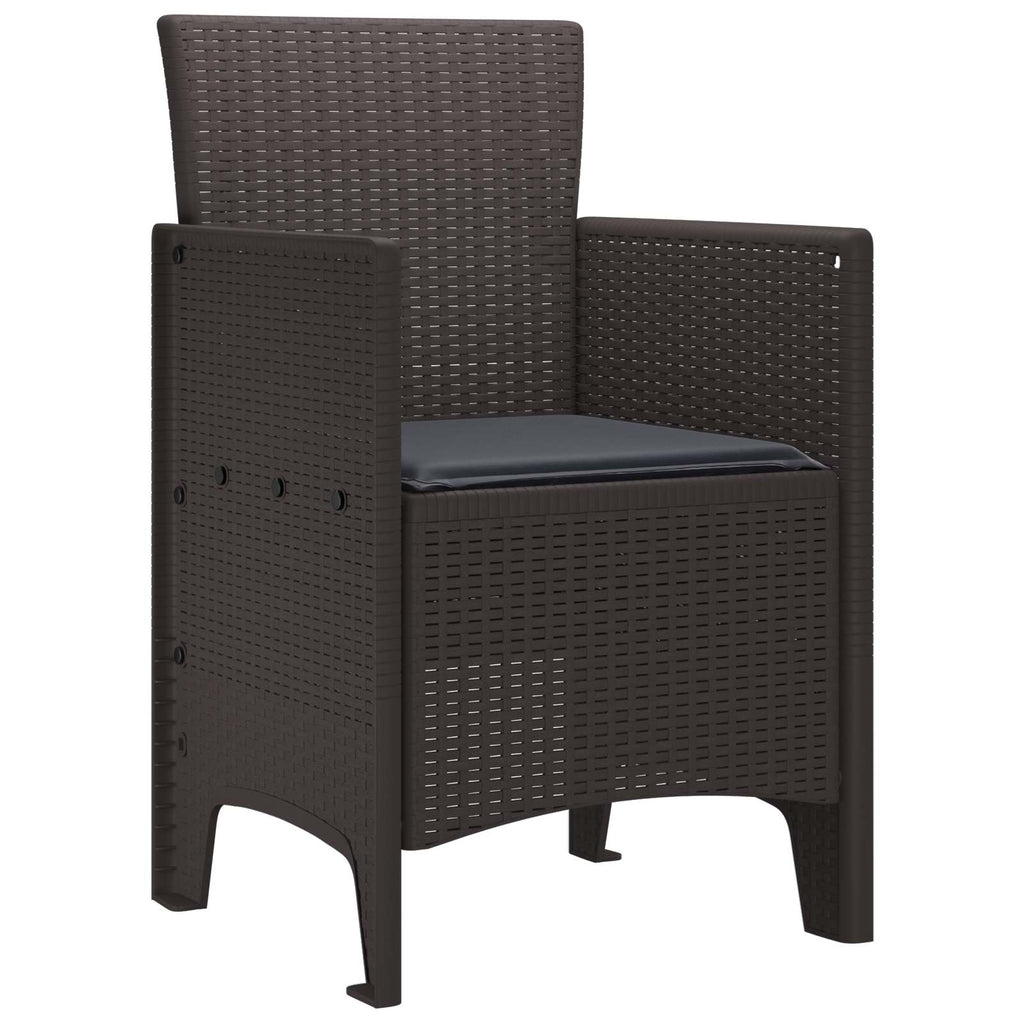 vidaXL Krzesło Ogrodowe 4 pcs Brązowy 53 x 49 x 85 cm polipropylen