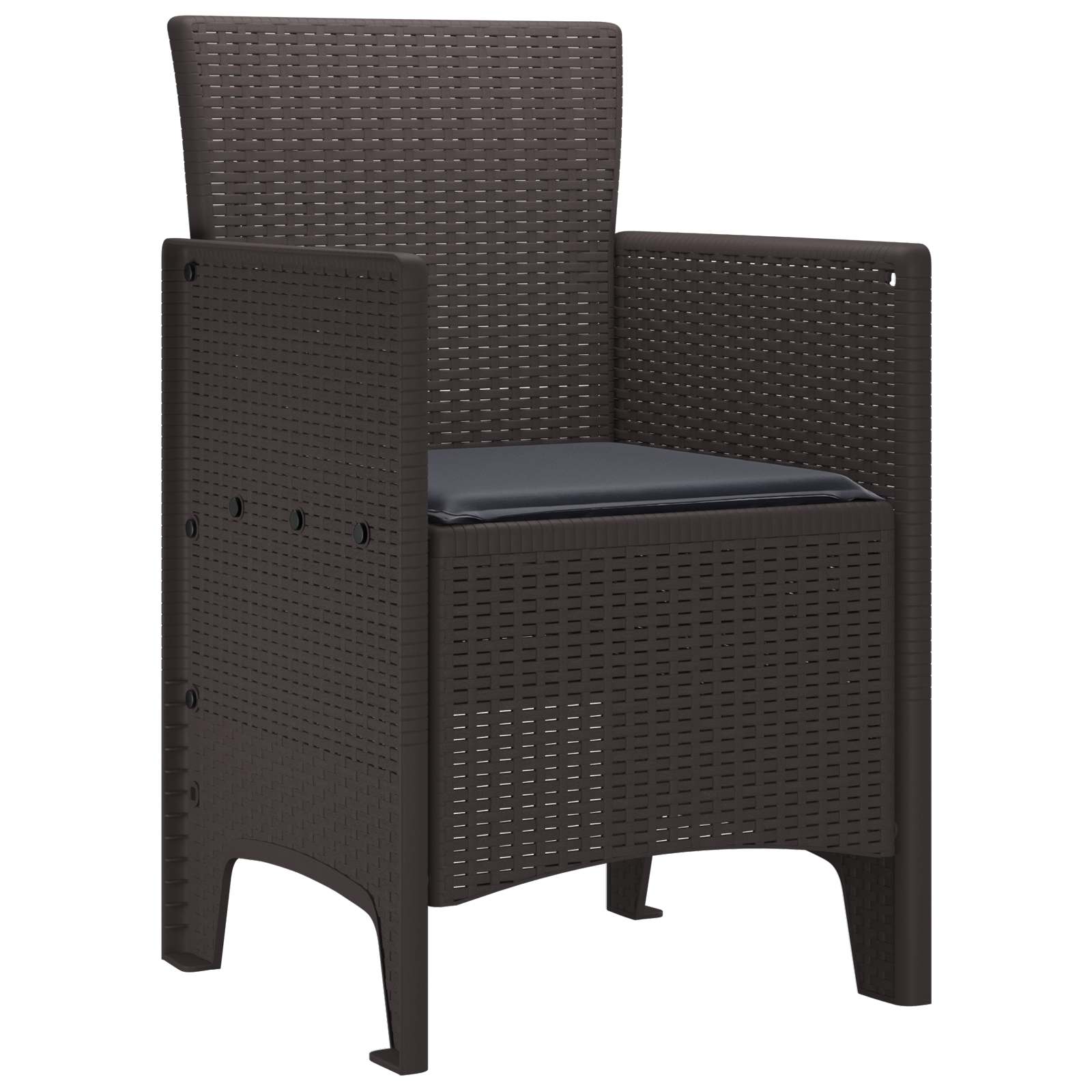 vidaXL Krzesło Ogrodowe 4 pcs Brązowy 53 x 49 x 85 cm polipropylen