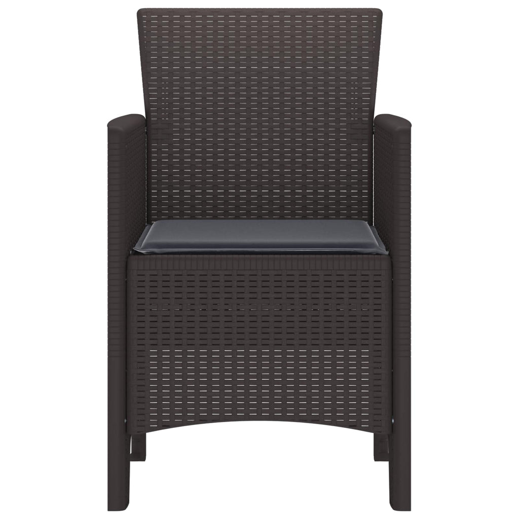 vidaXL Krzesło Ogrodowe 4 pcs Brązowy 53 x 49 x 85 cm polipropylen