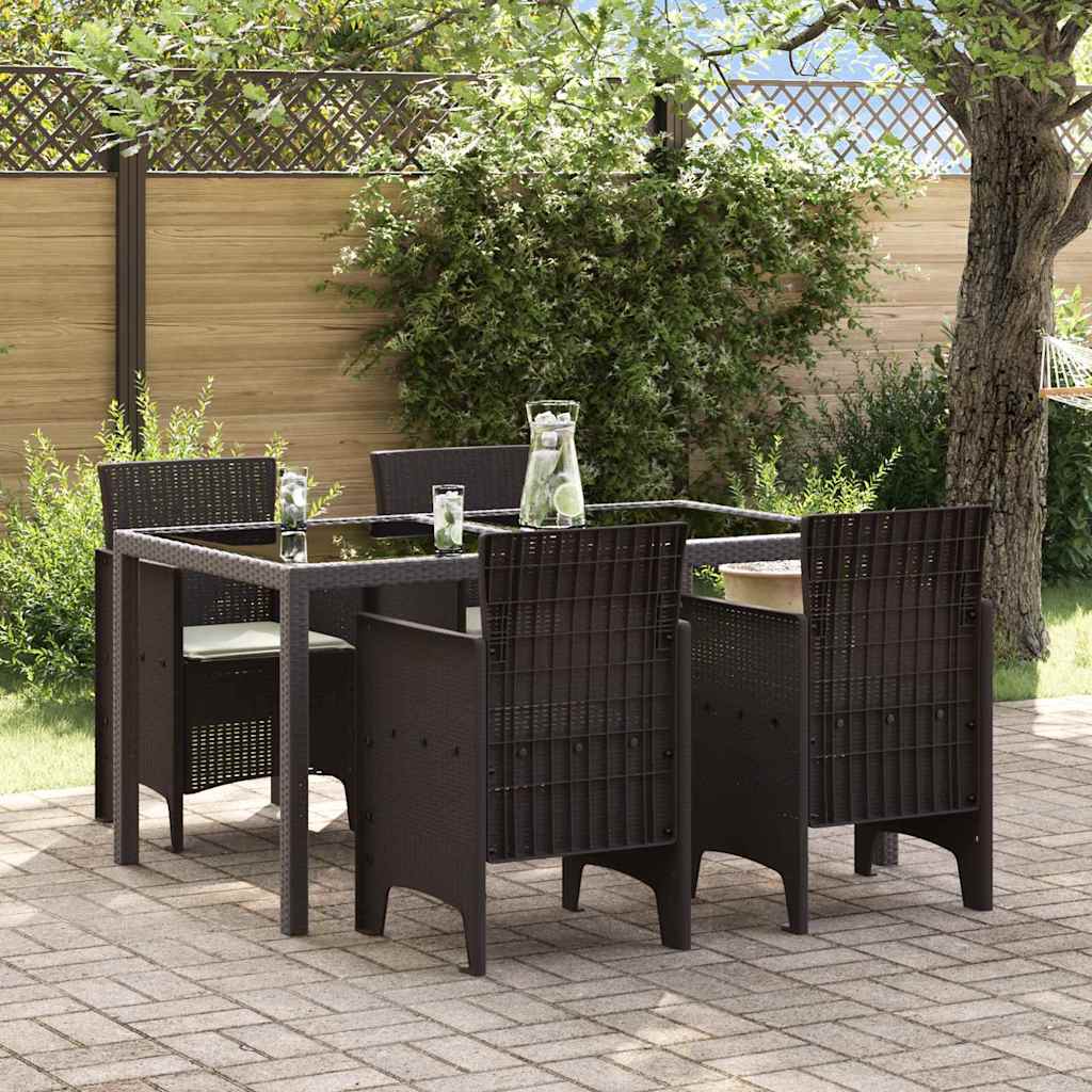 vidaXL Krzesło Ogrodowe 4 pcs Brązowy 53 x 49 x 85 cm polipropylen