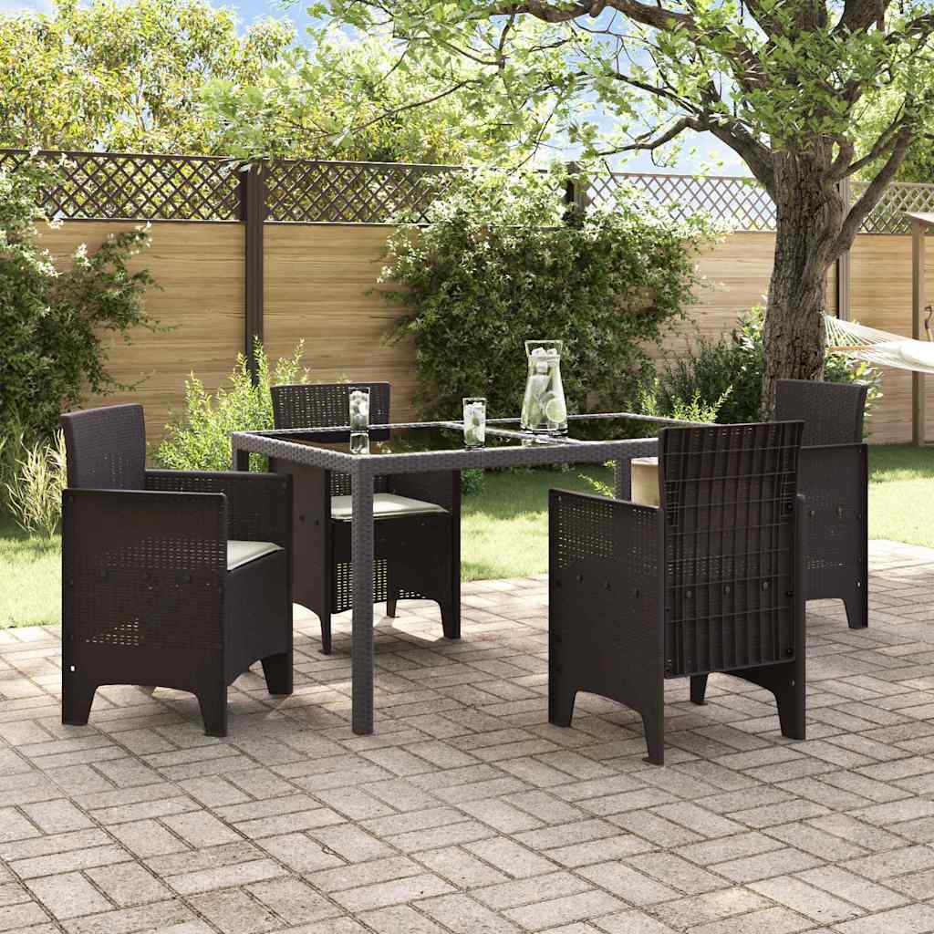 vidaXL Krzesło Ogrodowe 4 pcs Brązowy 53 x 49 x 85 cm polipropylen