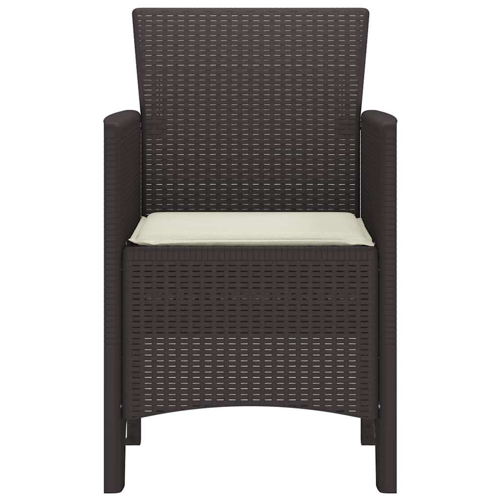 vidaXL Krzesło Ogrodowe 4 pcs Brązowy 53 x 49 x 85 cm polipropylen