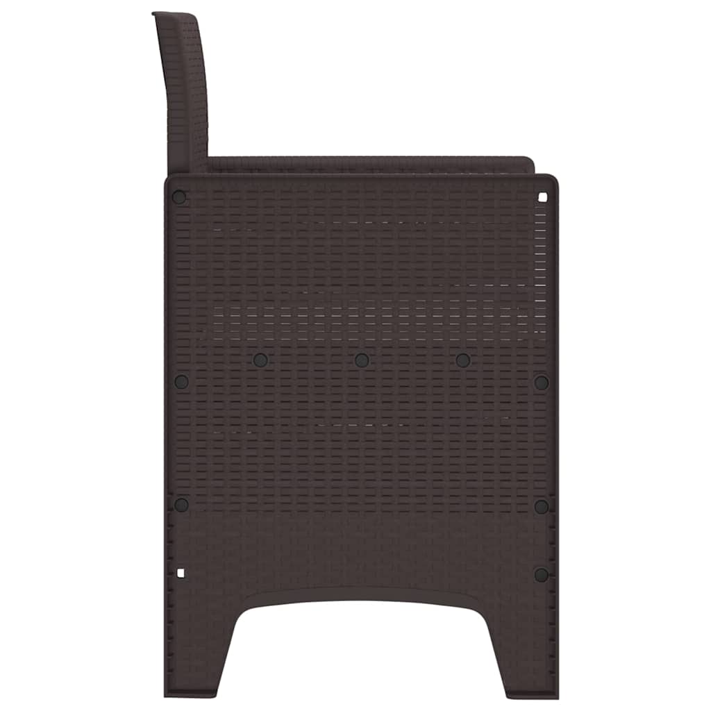 vidaXL Krzesło Ogrodowe 4 pcs Brązowy 53 x 49 x 85 cm polipropylen