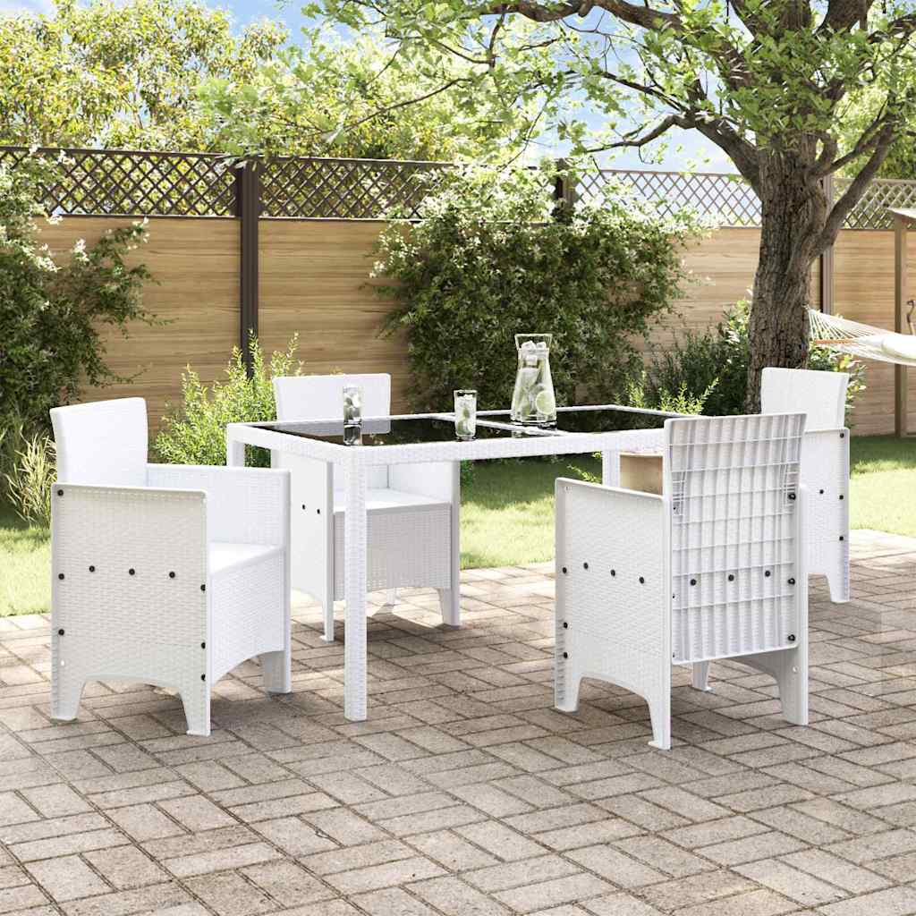 vidaXL Krzesło Ogrodowe 4 pcs Biały 53 x 49 x 85 cm polipropylen