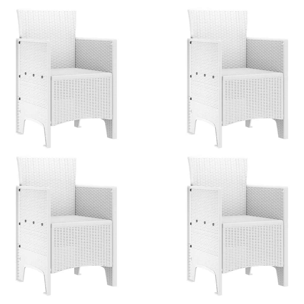 vidaXL Krzesło Ogrodowe 4 pcs Biały 53 x 49 x 85 cm polipropylen