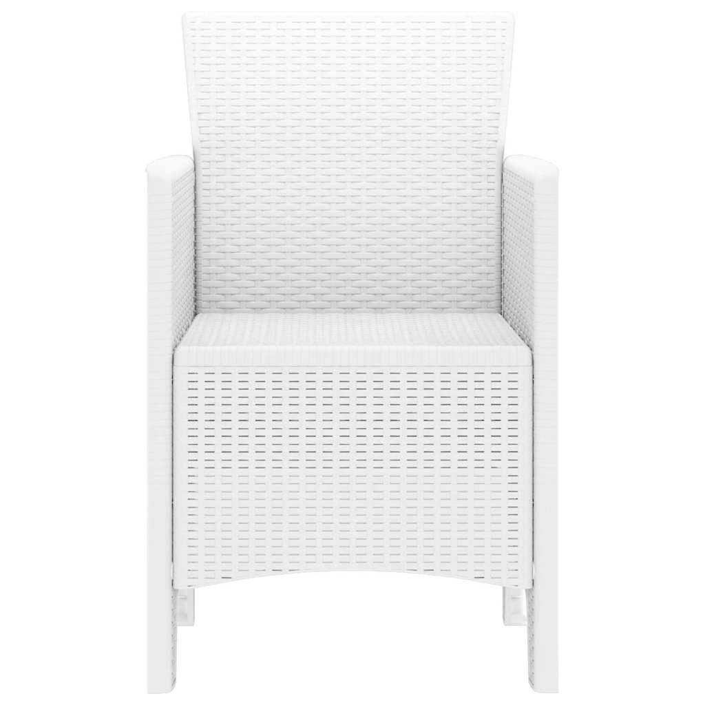 vidaXL Krzesło Ogrodowe 4 pcs Biały 53 x 49 x 85 cm polipropylen