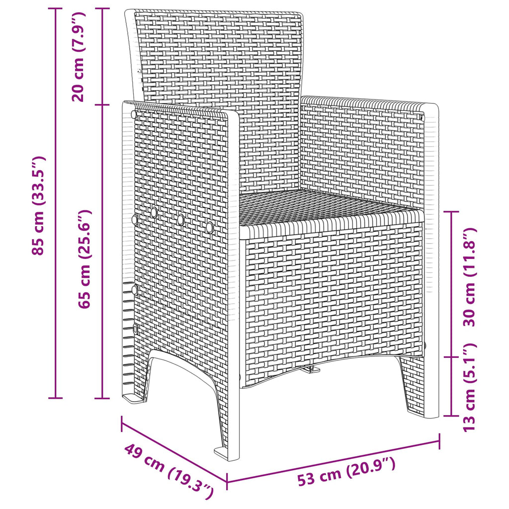 vidaXL Krzesło Ogrodowe 4 pcs Biały 53 x 49 x 85 cm polipropylen