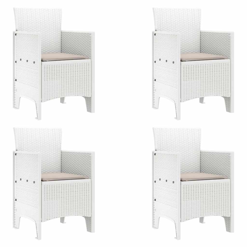 vidaXL Krzesło Ogrodowe 4 pcs Biały 53 x 49 x 85 cm polipropylen