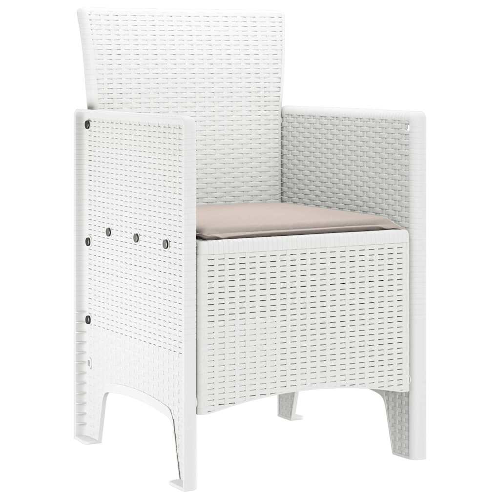 vidaXL Krzesło Ogrodowe 4 pcs Biały 53 x 49 x 85 cm polipropylen