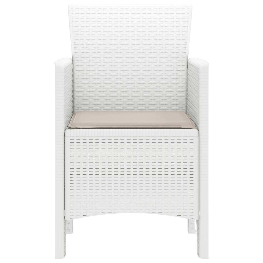 vidaXL Krzesło Ogrodowe 4 pcs Biały 53 x 49 x 85 cm polipropylen
