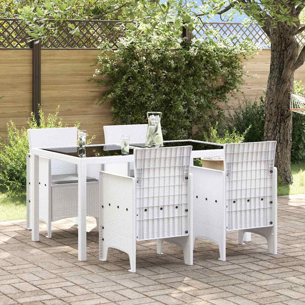 vidaXL Krzesło Ogrodowe 4 pcs Biały 53 x 49 x 85 cm polipropylen