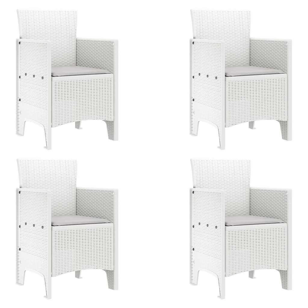 vidaXL Krzesło Ogrodowe 4 pcs Biały 53 x 49 x 85 cm polipropylen