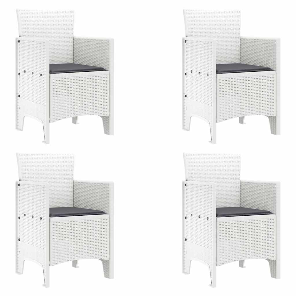 vidaXL Krzesło Ogrodowe 4 pcs Biały 53 x 49 x 85 cm polipropylen