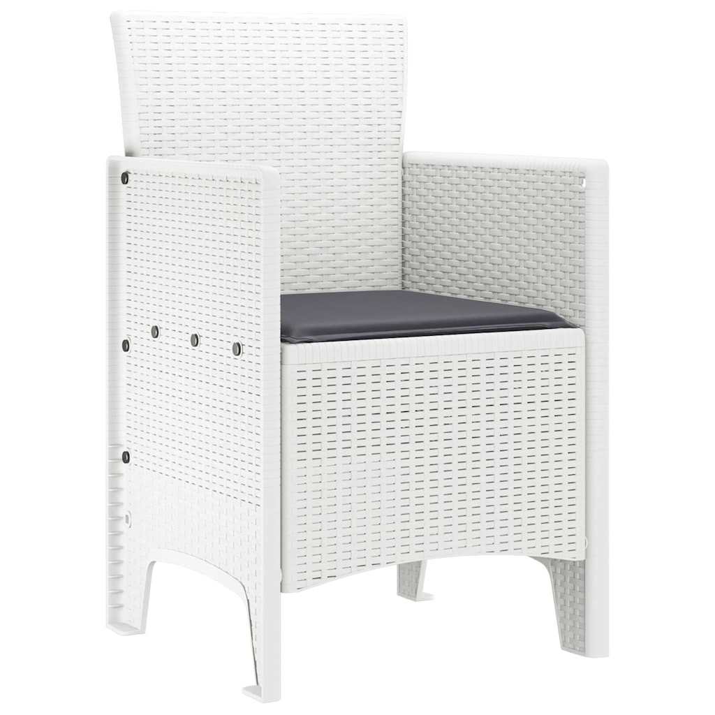vidaXL Krzesło Ogrodowe 4 pcs Biały 53 x 49 x 85 cm polipropylen