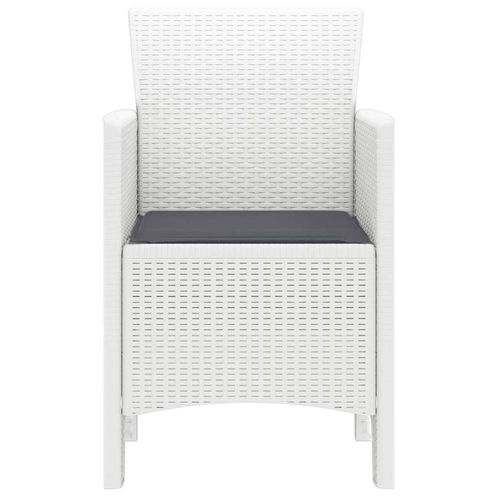 vidaXL Krzesło Ogrodowe 4 pcs Biały 53 x 49 x 85 cm polipropylen
