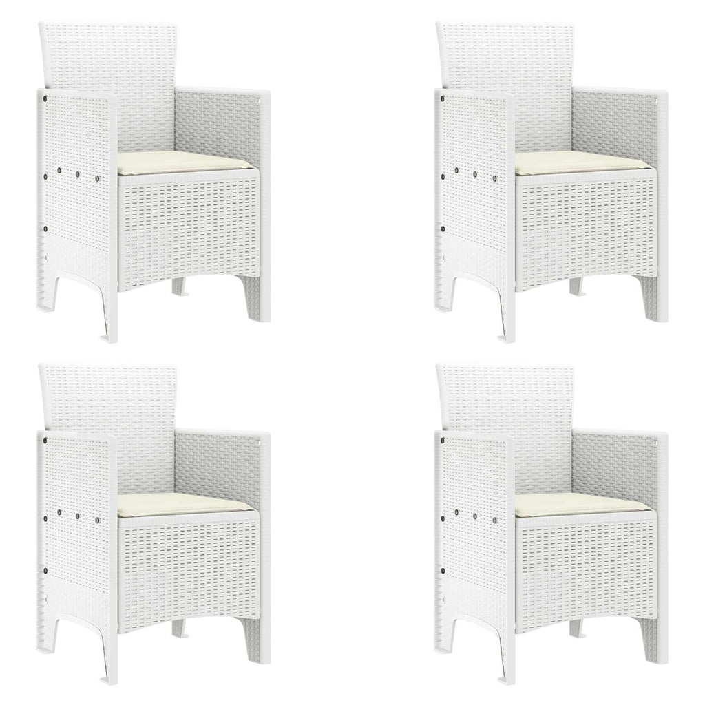 vidaXL Krzesło Ogrodowe 4 pcs Biały 53 x 49 x 85 cm polipropylen