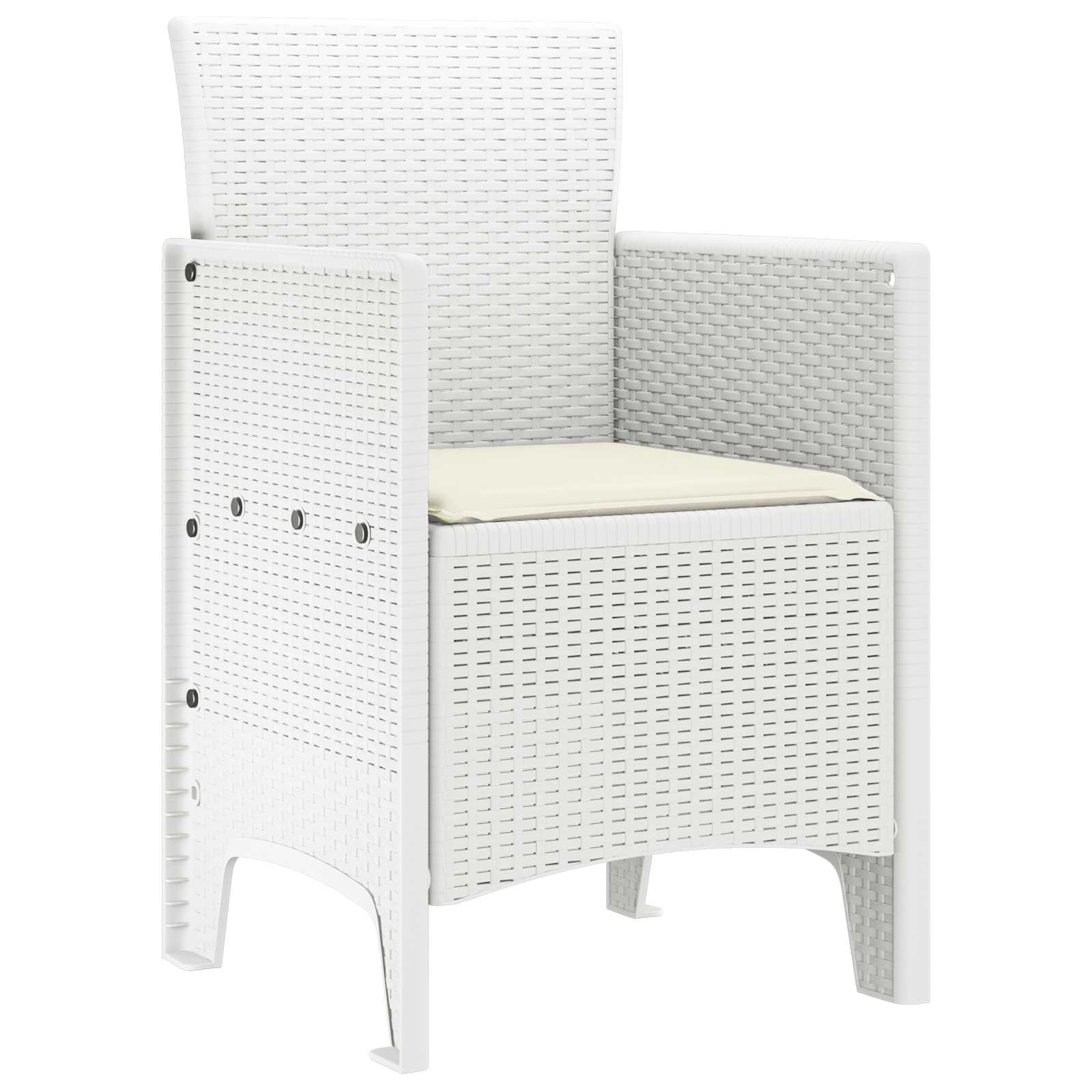 vidaXL Krzesło Ogrodowe 4 pcs Biały 53 x 49 x 85 cm polipropylen