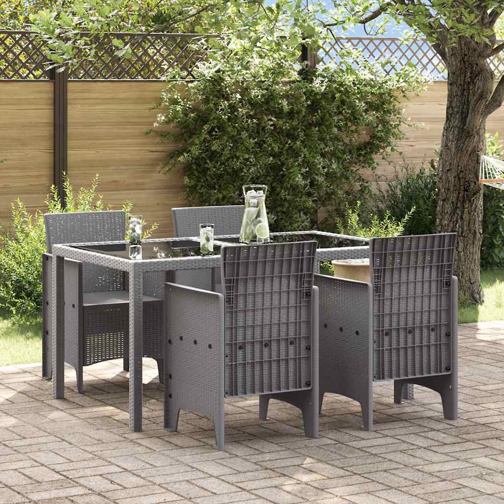 vidaXL Krzesło Ogrodowe 4 pcs Jasnoszary 53 x 49 x 85 cm polipropylen