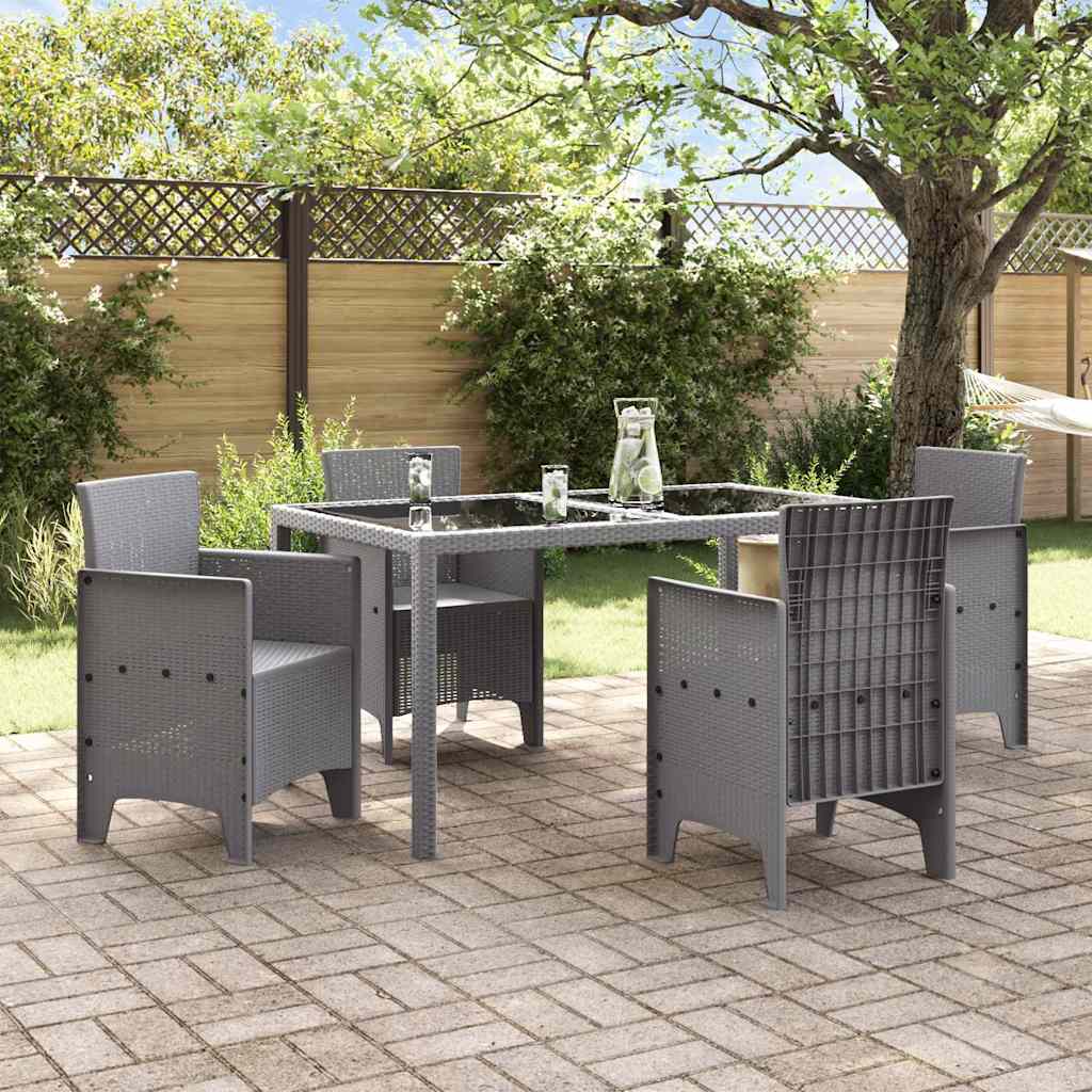 vidaXL Krzesło Ogrodowe 4 pcs Jasnoszary 53 x 49 x 85 cm polipropylen