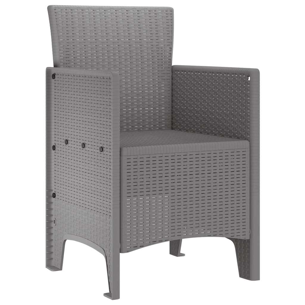 vidaXL Krzesło Ogrodowe 4 pcs Jasnoszary 53 x 49 x 85 cm polipropylen