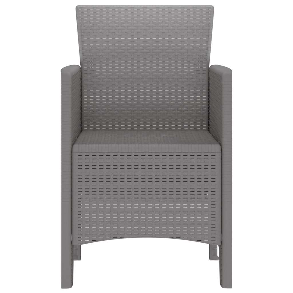 vidaXL Krzesło Ogrodowe 4 pcs Jasnoszary 53 x 49 x 85 cm polipropylen