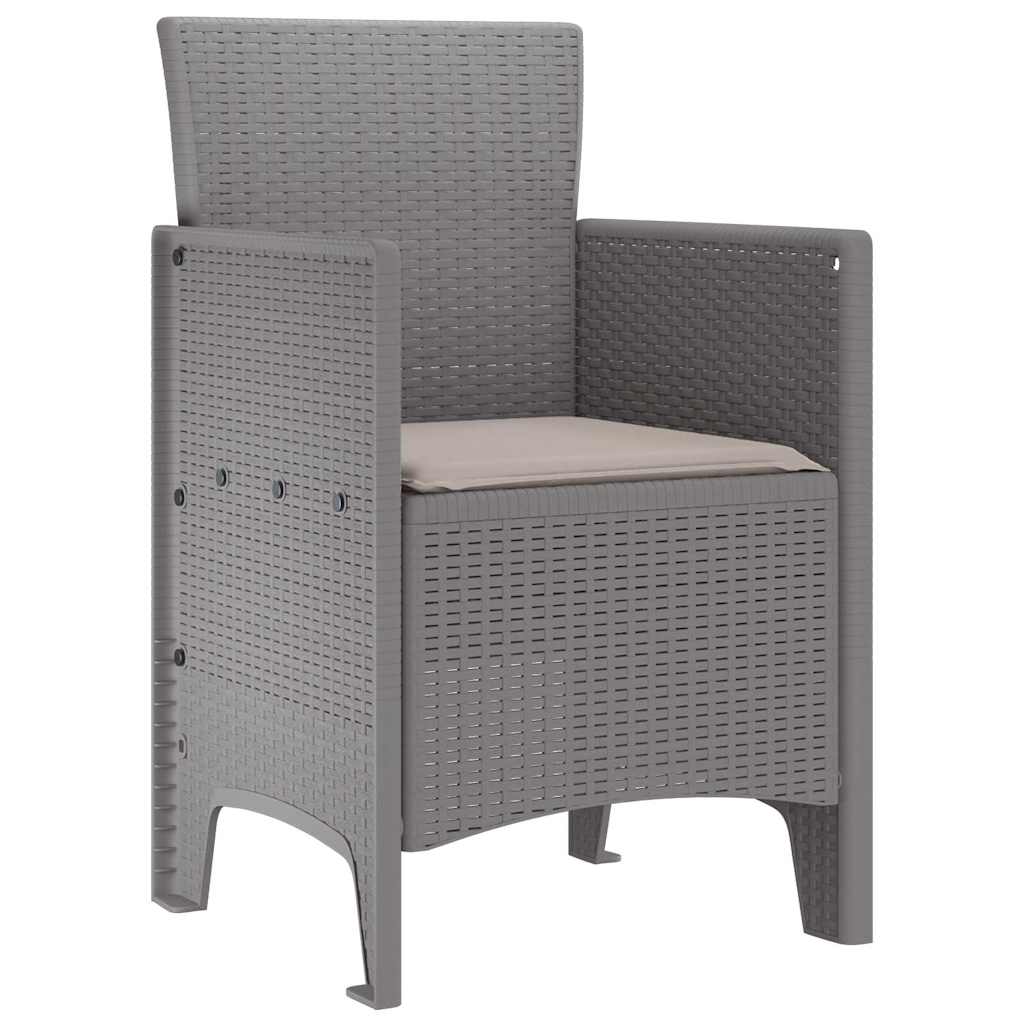 vidaXL Krzesło Ogrodowe 4 pcs Jasnoszary 53 x 49 x 85 cm polipropylen