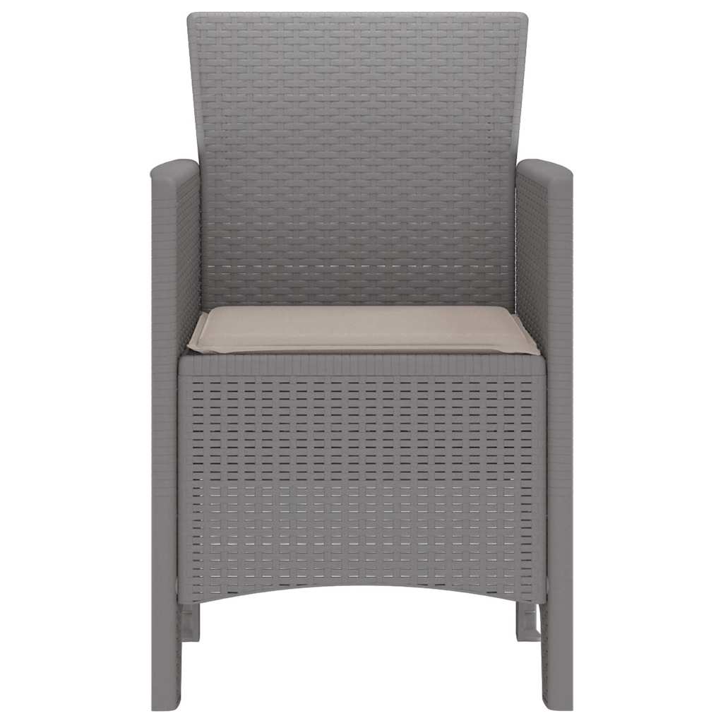 vidaXL Krzesło Ogrodowe 4 pcs Jasnoszary 53 x 49 x 85 cm polipropylen