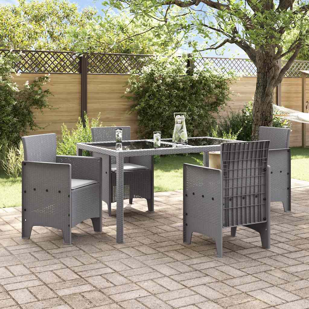 vidaXL Krzesło Ogrodowe 4 pcs Jasnoszary 53 x 49 x 85 cm polipropylen