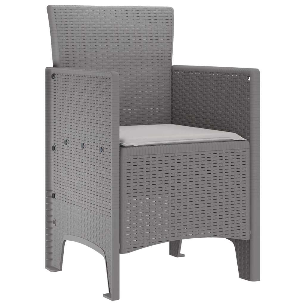 vidaXL Krzesło Ogrodowe 4 pcs Jasnoszary 53 x 49 x 85 cm polipropylen