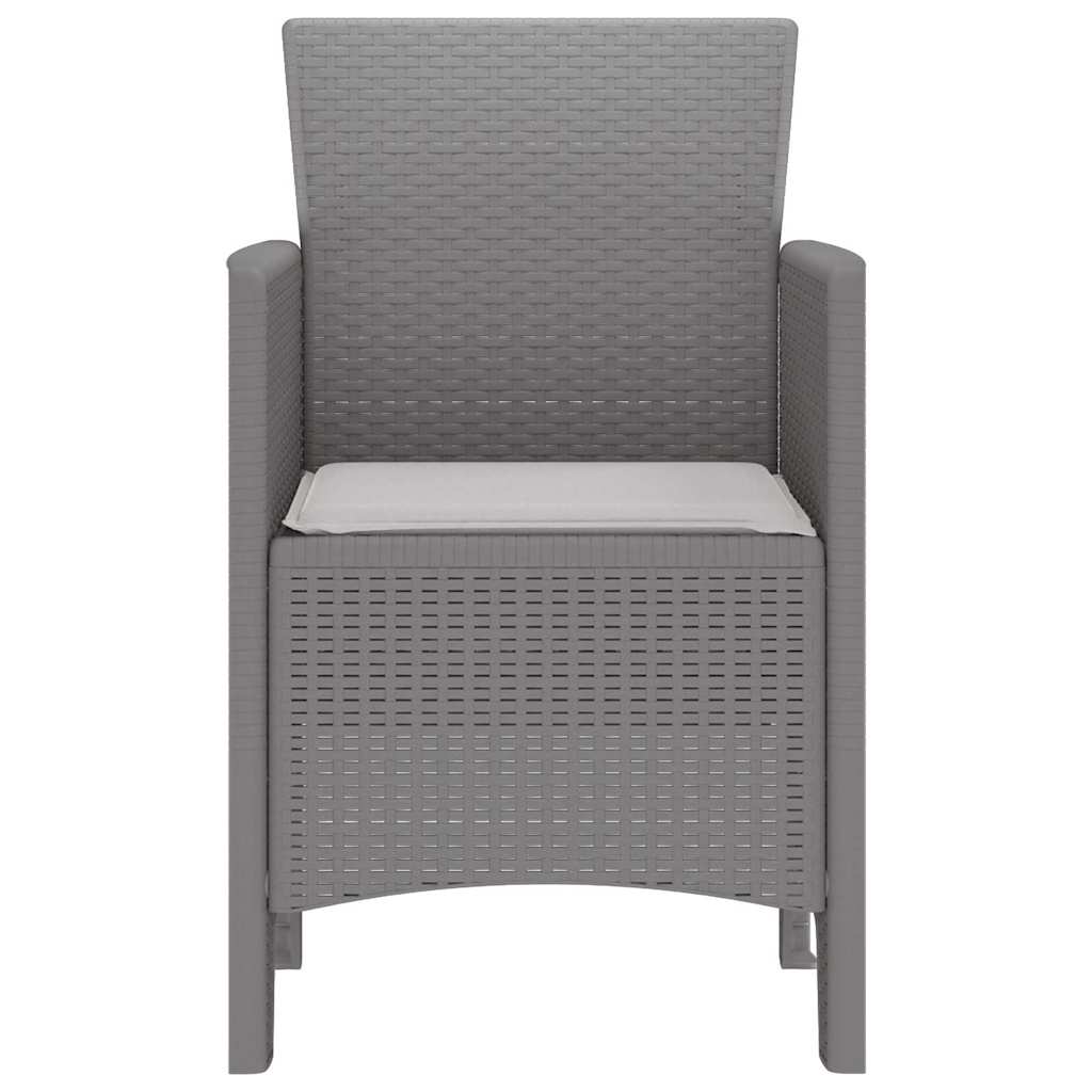 vidaXL Krzesło Ogrodowe 4 pcs Jasnoszary 53 x 49 x 85 cm polipropylen