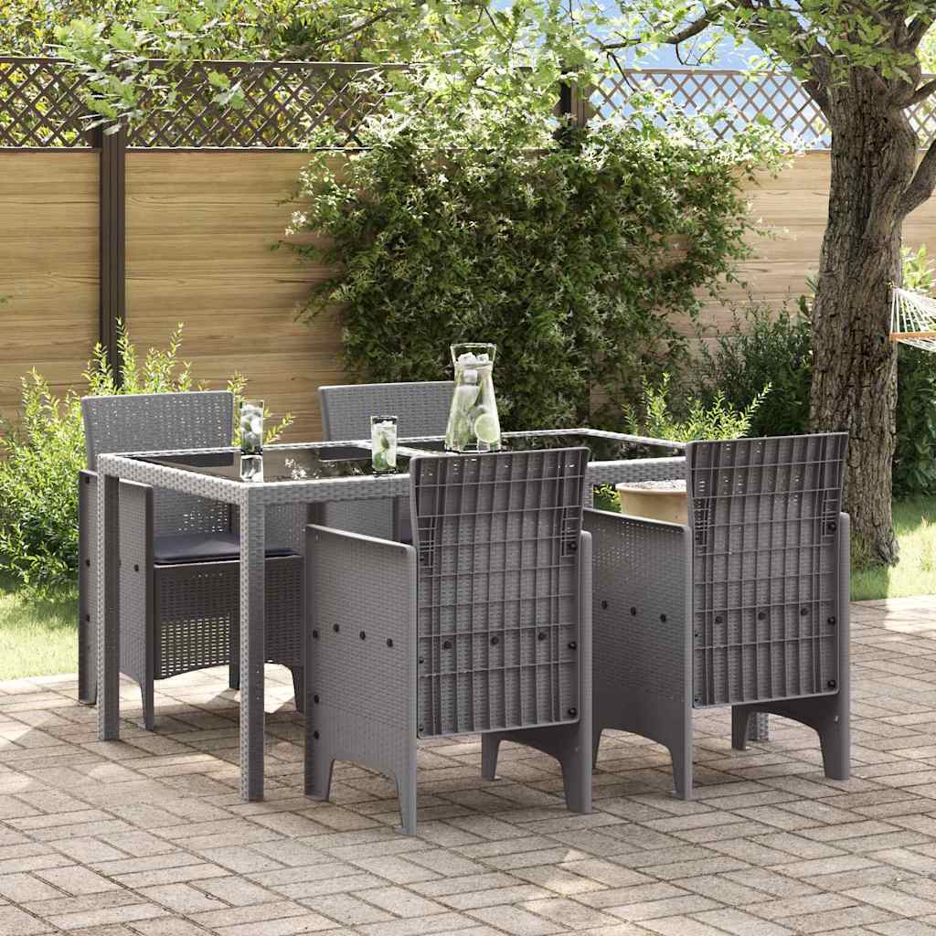 vidaXL Krzesło Ogrodowe 4 pcs Jasnoszary 53 x 49 x 85 cm polipropylen