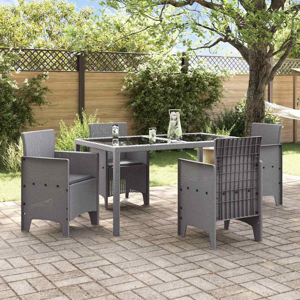 vidaXL Krzesło Ogrodowe 4 pcs Jasnoszary 53 x 49 x 85 cm polipropylen