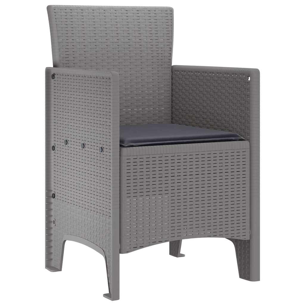 vidaXL Krzesło Ogrodowe 4 pcs Jasnoszary 53 x 49 x 85 cm polipropylen