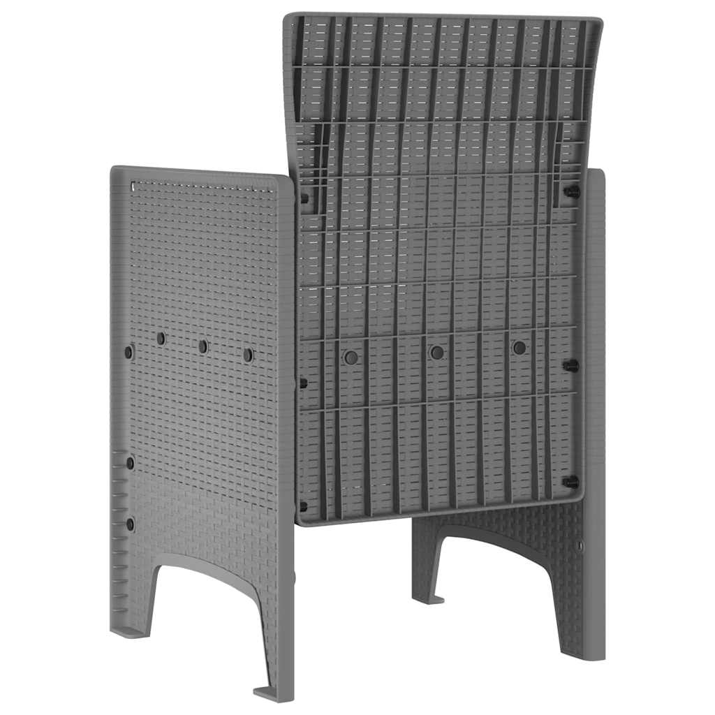 vidaXL Krzesło Ogrodowe 4 pcs Jasnoszary 53 x 49 x 85 cm polipropylen
